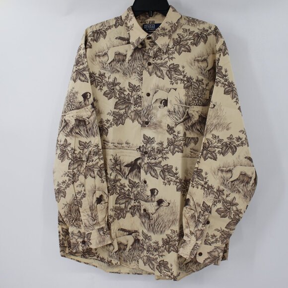 Vintage Polo Ralph Lauren shirt Mens L/XL Marlowe Hunting bird dogs long sleeve